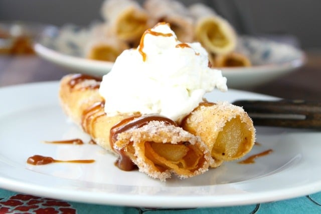 Try these Apple Pie Taquitos for a fun and delicious dessert! From MissintheKitchen.com