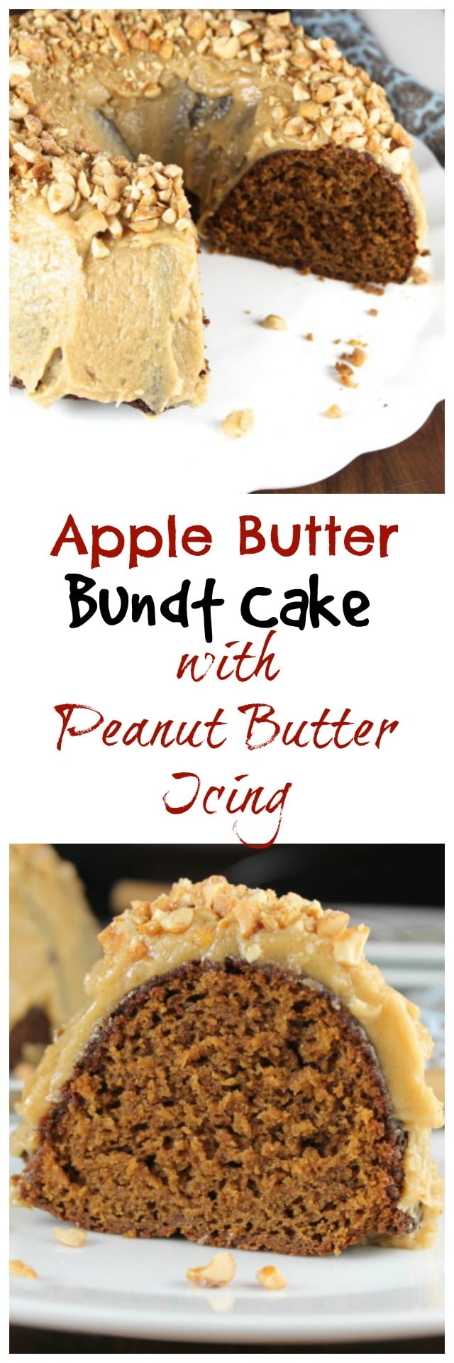 Apple Butter Bundt Cake with Peanut Butter Icing Recipe from MissintheKitchen.com