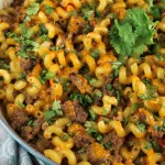 Quick and delicious dinner recipe: Zesty Taco Pasta Bake from MissintheKitchen.com