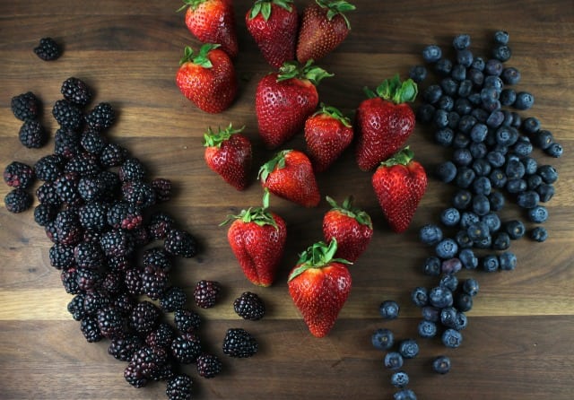Berries for Triple Berry Pretzel Dessert