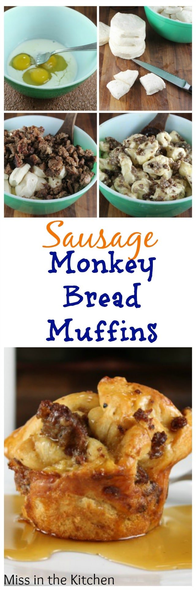 Sausage Monkey Bread Muffins Recipe from MissintheKitchen.com