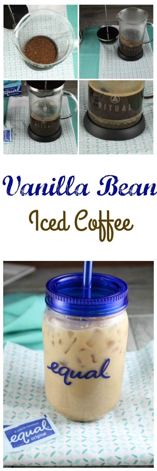 Vanilla Bean Iced Coffee Recipe from missinthekitchen.com #sponsored