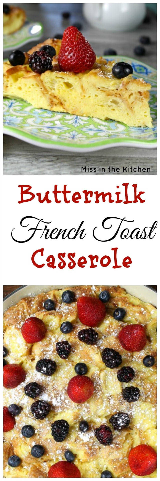 Buttermilk French Toast Casserole Recipe found at MissintheKitchen.com