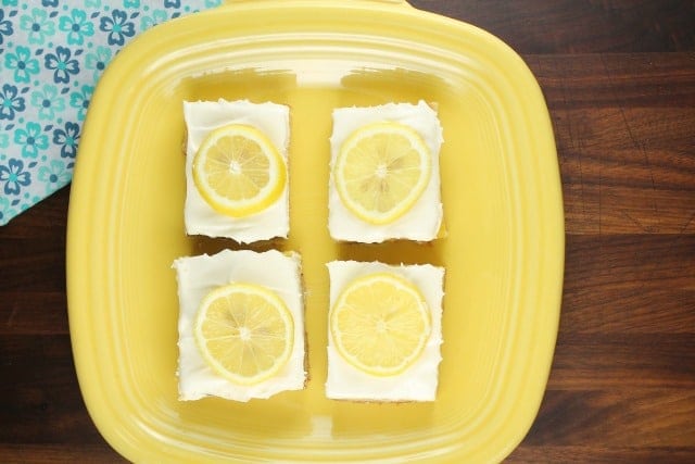 Lemon Bars with Cream Cheese Icing Recipe from Miss in the Kitchen