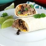 Slow Cooker Beef and Bean Burritos Recipe to feed a crowd from MissintheKitchen.com