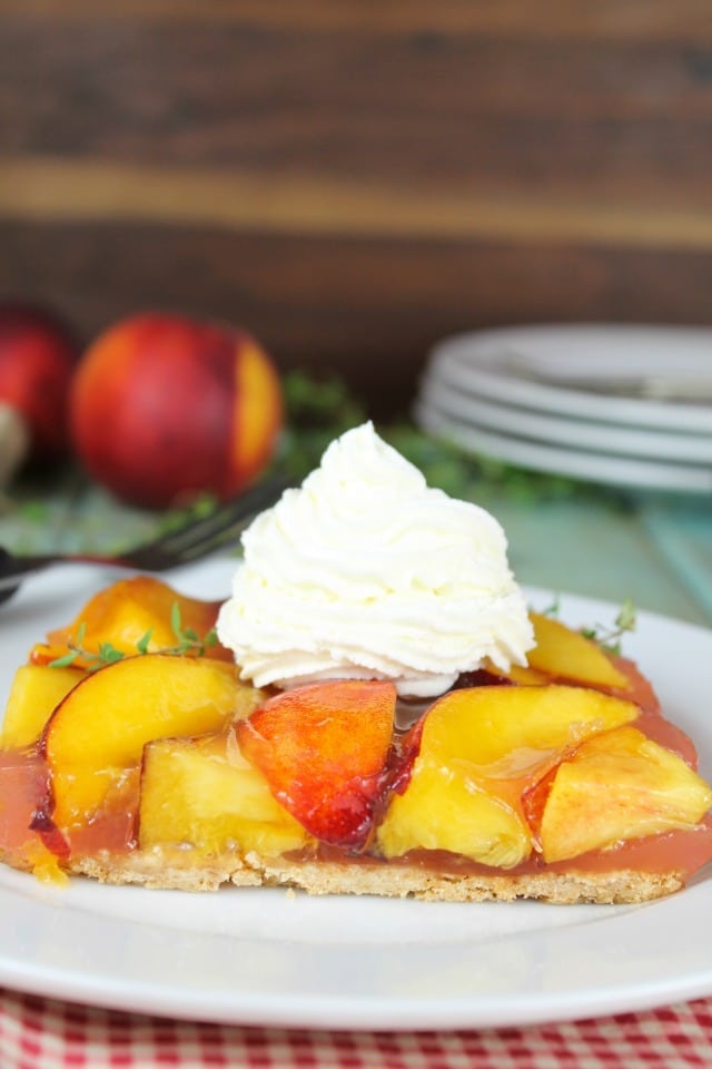 Peach Slab Pie Recipe perfect for any occasion! From MissintheKitchen.com