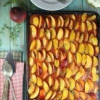 Peach Slab Pie Recipe from MissintheKitchen