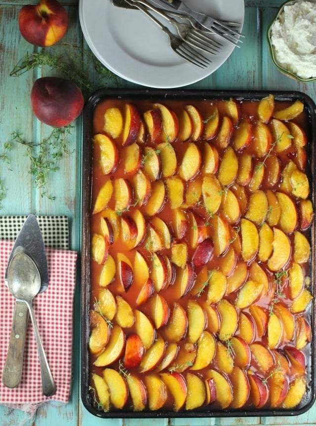 Peach Slab Pie Recipe from MissintheKitchen