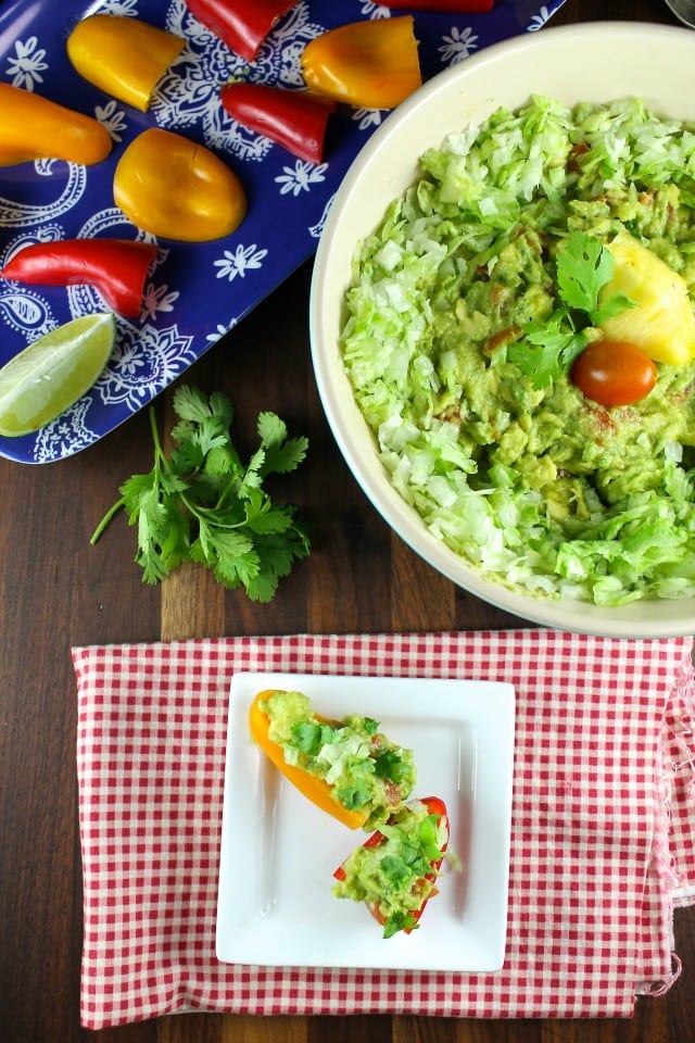Pineapple Guacamole Recipe from MissintheKitchen.com with Produce for Kids