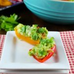 Pineapple Guacamole Recipe ~ A quick and easy appetizer that is health and delicious served up with mini sweet peppers! From Miss in the Kitchen