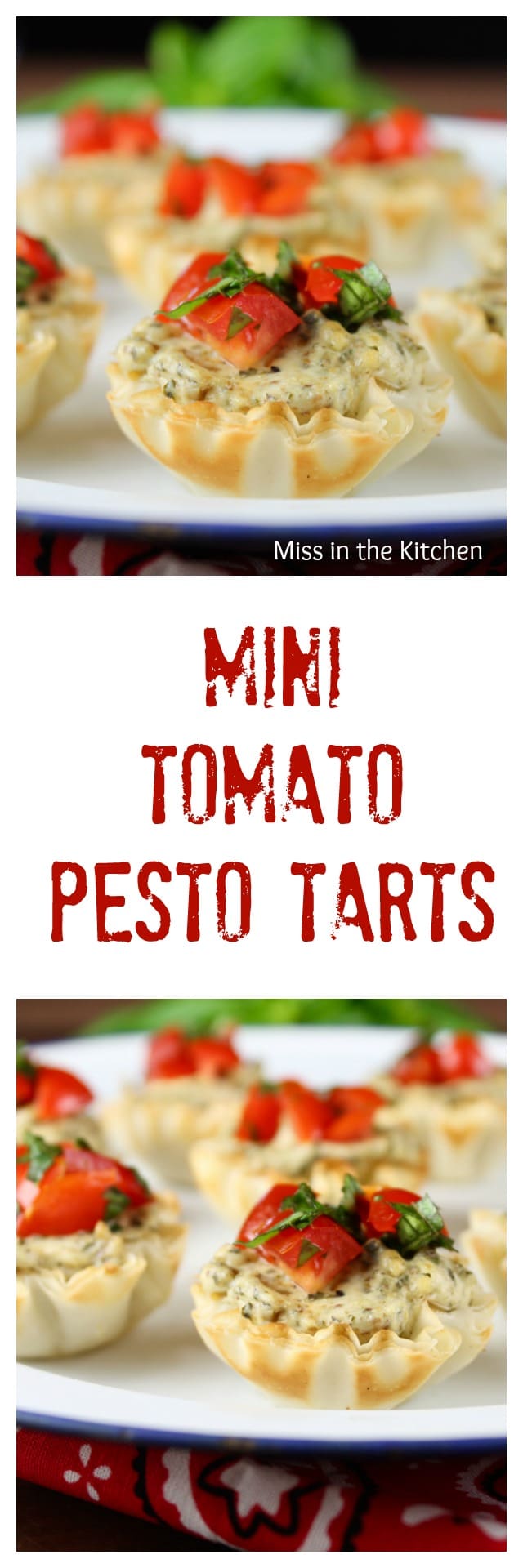 Mini Tomato Pesto Tarts are a great appetizer or parties, barbecues and get togethers! From MissintheKitchen.com #BBQBites #ad