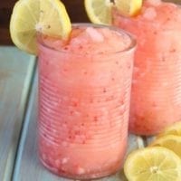 A Strawberry Lemonade Moscato Slushie is a delicious and refreshing summer party drink Recipe from MissintheKitchen.com