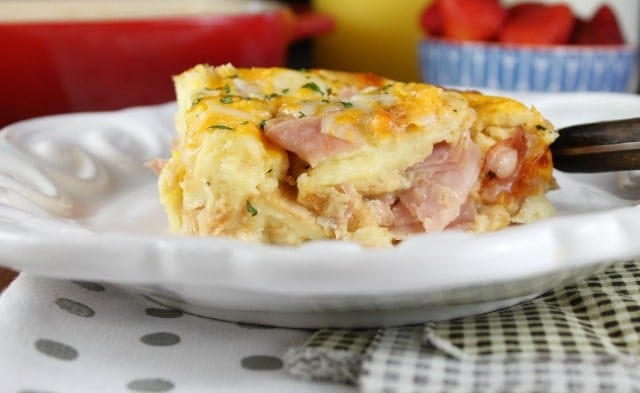 Ham and Cheese Breakfast Casserole Recipe ~ Easy & Delicious! From MissintheKitchen.com #ad