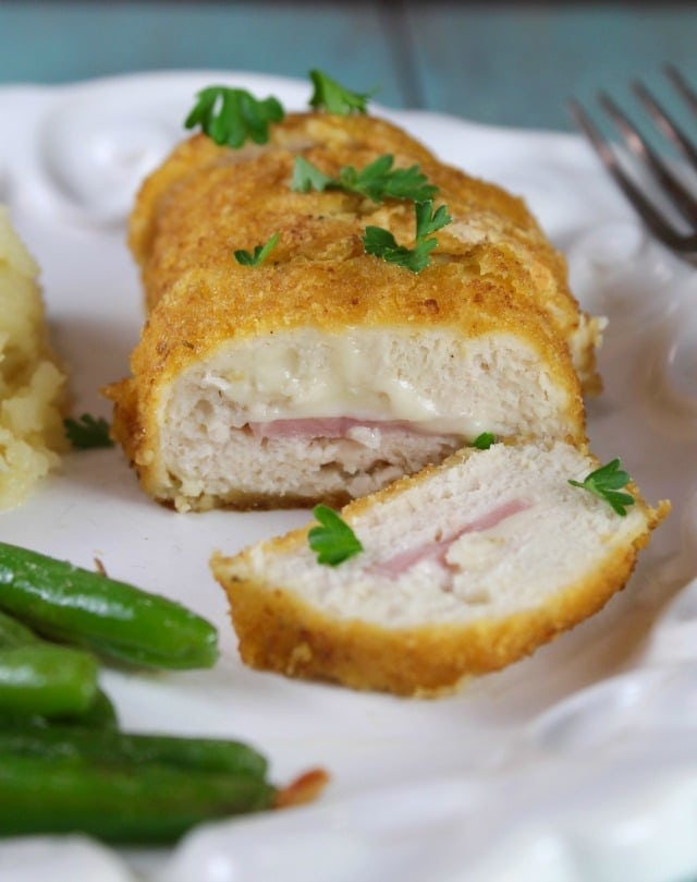See how easy weeknight dinners can be with Barber Foods Stuffed Chicken Breasts and my favorite Almond Green Beans Recipe from MissintheKitchen.com