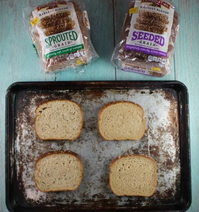 Pepperidge Farm Harvest Blends Toast for Salmon Toast Two Ways Recipes from MissintheKitchen.com #ad
