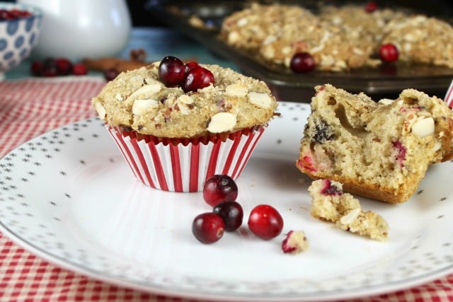 Cranberry Almond Muffins Recipe from MissintheKitchen Great for holiday mornings!