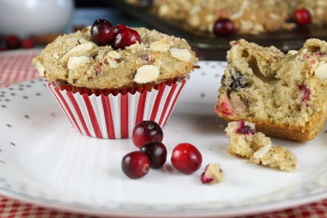 Recipe for Cranberry Almond Muffins ~ MissintheKitchen.com