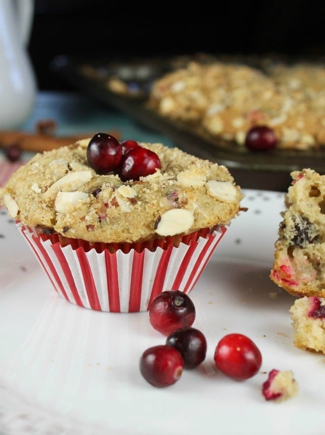 Cranberry Almond Muffins Recipe from MissintheKitchen.com