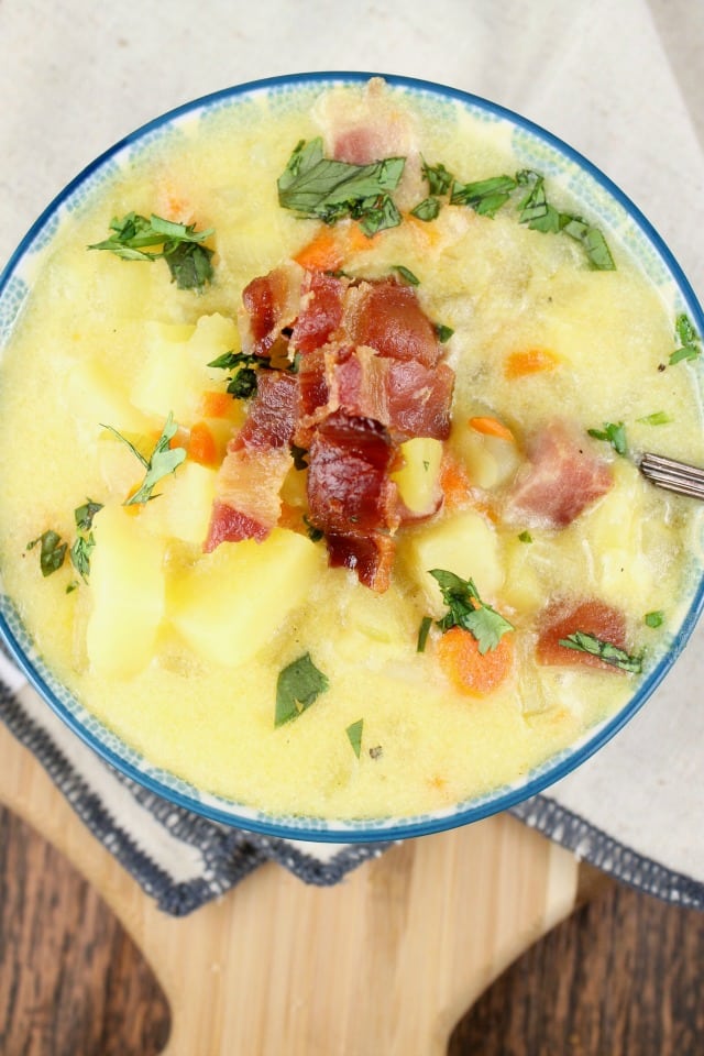 Creamy Ham and Potato Soup Recipe found at MissintheKitchen.com #ad