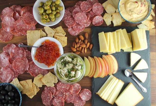 Charcuterie & Cheese Board ~ No Fuss Holiday Cocktail Party from MissintheKitchen.com #ad