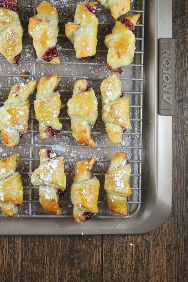 Mini Raspberry Croissants ~ Recipe at MissintheKitchen.com