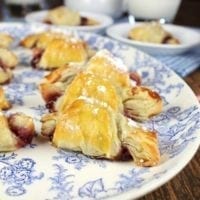 Mini Raspberry Croissants from French Desserts by Hillary Davis ~ Easy dessert recipe found at MissintheKitchen.com