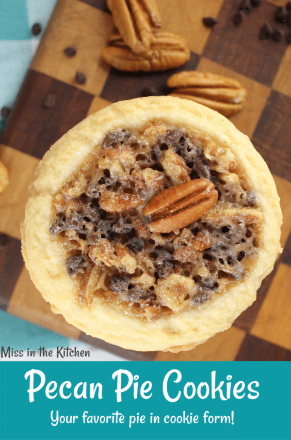 Pecan Pie Cookies with chocolate chips and a sugar cookie base