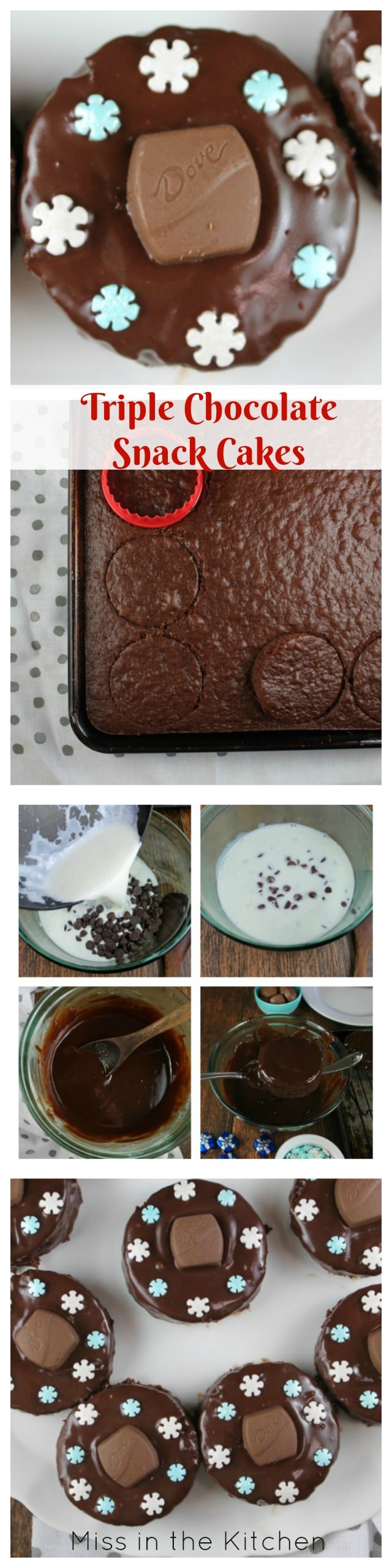Triple Chocolate Snack Cakes Recipe perfect for holiday goodie baskets from MissintheKitchen.com #ad