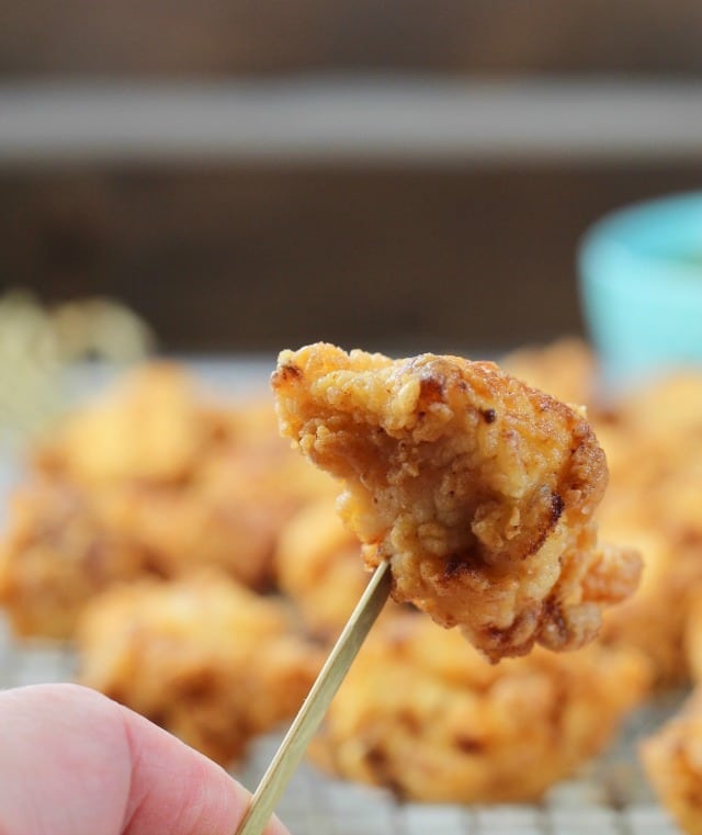 Easy Popcorn Chicken is irresistible for dinner any night of the week! From MissintheKitchen.com
