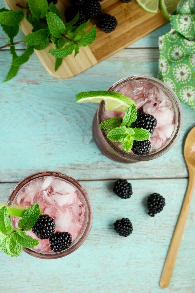 Easy Blackberry Mojitos Recipe for summer entertaining made so simply with 7UP! Get the recipe and more at MissintheKitchen.com #ad #MixItUpALittle