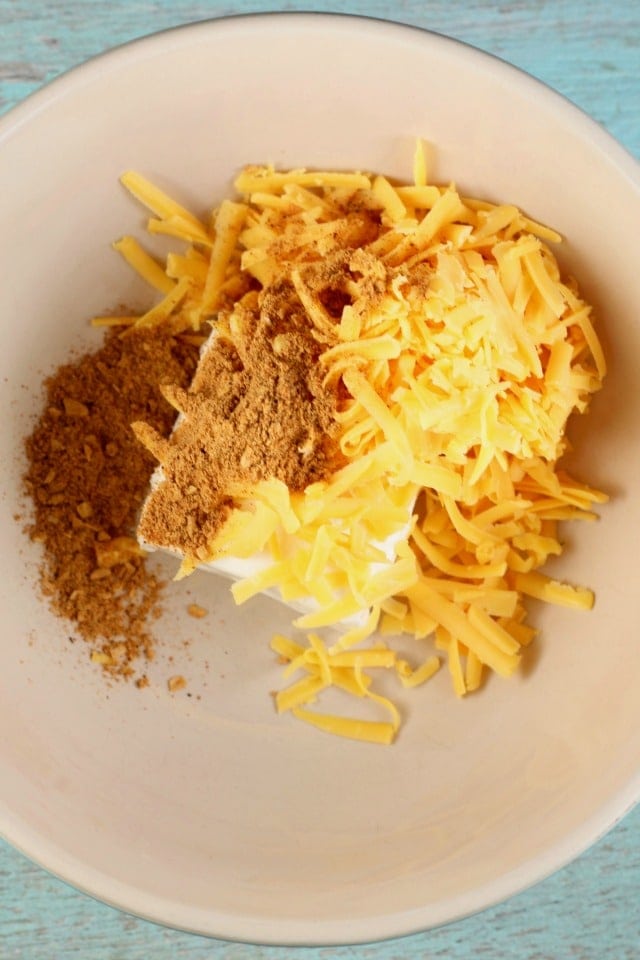 Filling mixture for Mini Doritos Cheese Balls from MissintheKitchen.com #ad