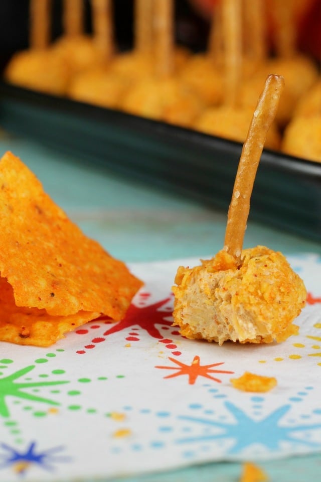 Mini Doritos Cheese Ball snacks recipe from MissintheKitchen.com #ad #SayYesToSummer