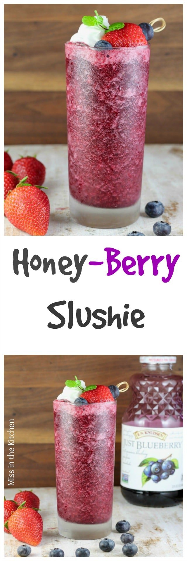 Honey Berry Slushie Recipe from MIssintheKitchen.com #ad
