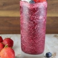 Honey Berry Slushie Recipe with just 3 ingredients! Healthy and delicious for summer! From MissintheKitchen.com #ad