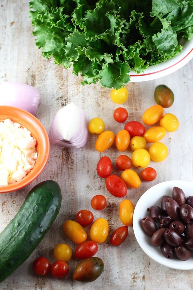 Ingredients for Greek Salad ~ MissintheKitchen.com
