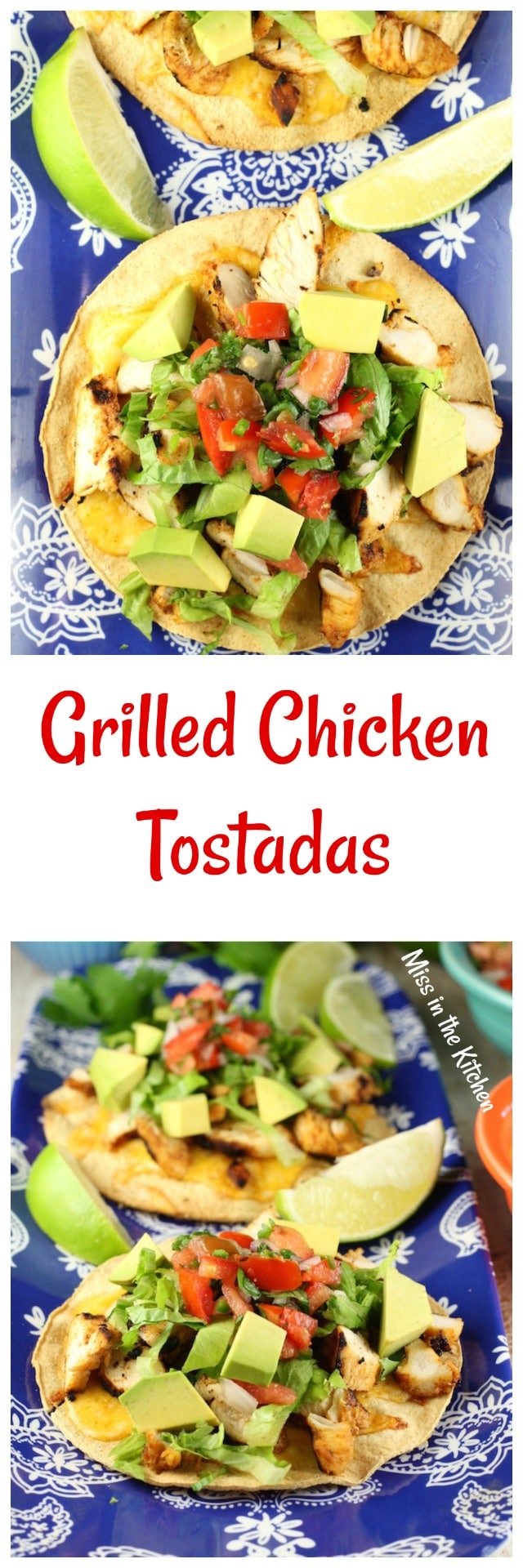 Grilled Chicken Tostadas Recipe from MissintheKitchen.com #sponsored by Produce for Kids