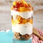 No Bake Peaches and Cream Cheesecake ~ a delectable summer dessert that is perfect for entertaining. From MissintheKitchen.com #SummerDessertWeek