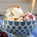No Churn Cherry Crisp Ice Cream Recipe for #SummerDessertWeek from MissintheKitchen.com