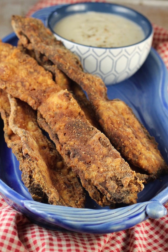 Chicken Fried Bacon Appetizer Recipe with Gravy ~ From MissintheKitchen.com