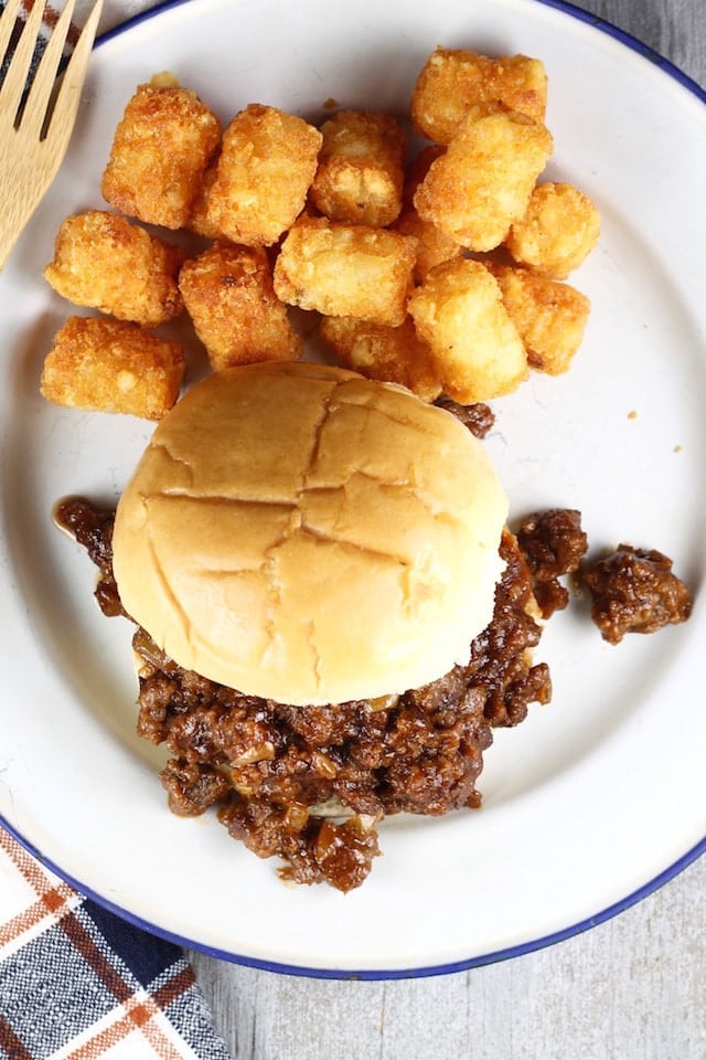 Quick and Easy ~ Dr. Pepper Barbecue Sloppy Joes Recipe from MissintheKitchen.com #Tailgating #GameDay #AD @DrPepper