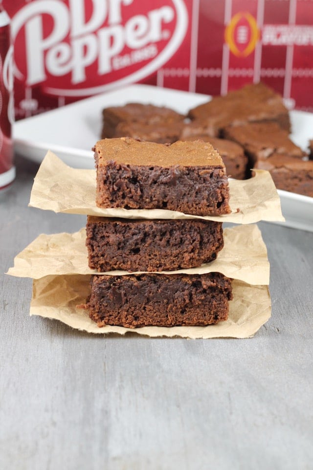 Dr. Pepper Brownies perfect for tailgating parties ~ MissintheKitchen.com #ad