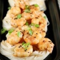 Miso Honey Garlic Shrimp Recipe ~ Quick and delicious dinner that comes together in less than 15 minutes! From MissintheKitchen.com #AD