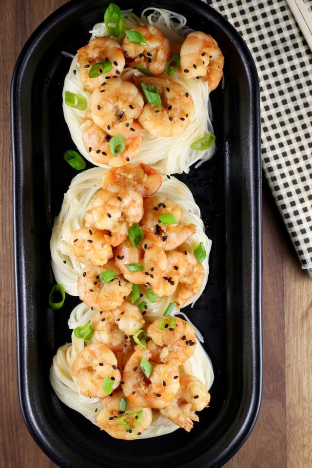 Miso Honey Garlic Shrimp Recipe ~ MissintheKitchen.com #ad #hemisfares