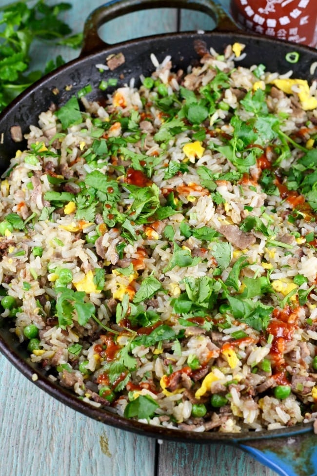 Christmas Brisket Fried Rice Recipe ~ MissintheKitchen.com From Gale Simmon's Bringing it Home