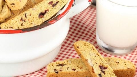Cranberry Pecan Biscotti Recipe is the perfect holiday cookie! From MissintheKitchen.com #christmascookies #christmas #cranberry #pecans