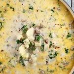 Tuscan Sausage Potato Soup from The Simple Kitchen Cookbook ~ MissintheKitchen.com #soup #potatosoup #cookbook