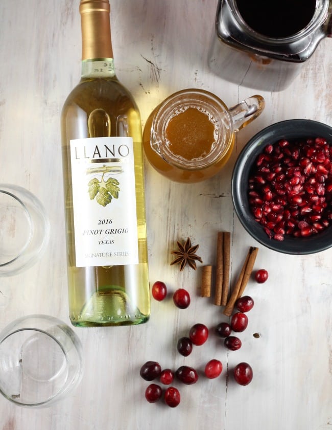 Winter Spice Simple Syrup for Cranberry Wine Punch ~ MissintheKitchen.com #ad #llanowines #punch #wine