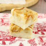 White Chocolate Caramel Macadamia Nut Fudge Recipe perfect for the holidays! From MissintheKitchen.com #Christmas #fudge #candy