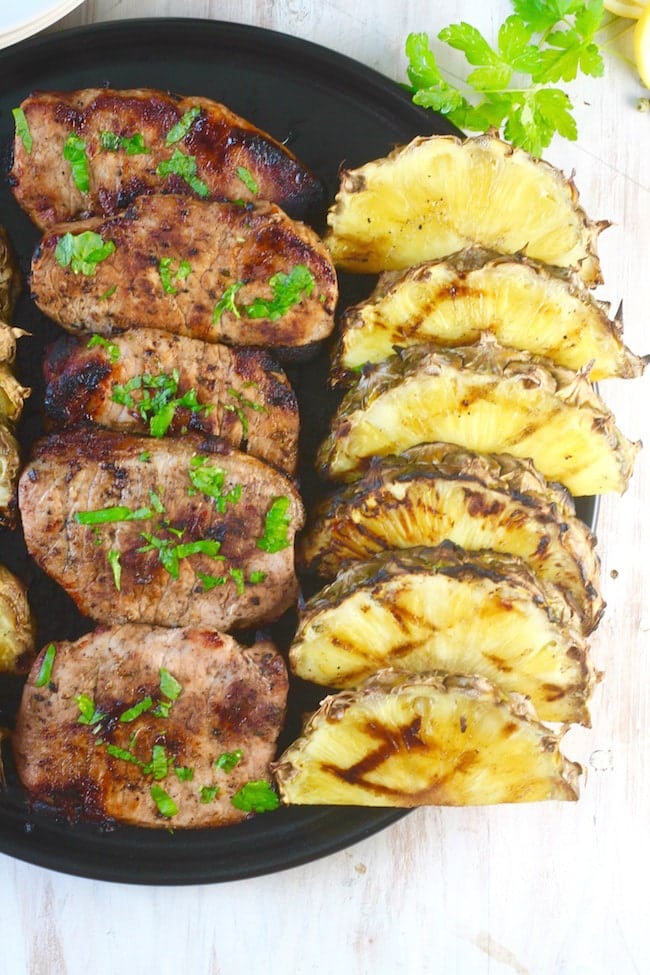 Easy Citrus Grilled Pork Chops with Grilled Pineapple