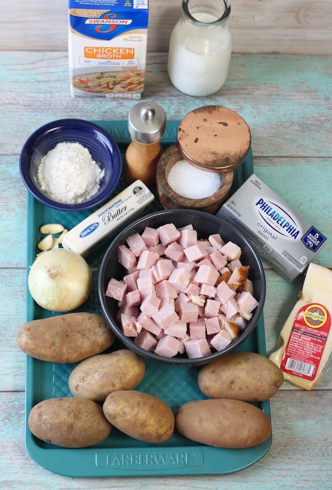 Ingredients for Cheesy Ham and Potato Casserole